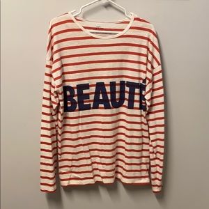 NWOT JCrew Beauté striped long sleeve shirt